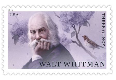 100 Walt Whitman Lilac Stamps Unused $1.1100 Cent Botanical Lavender Pink Stamps For Mailing Wedding Invitations